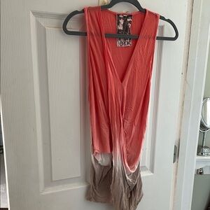 Coral and Brown Ombre Sleeveless Top
